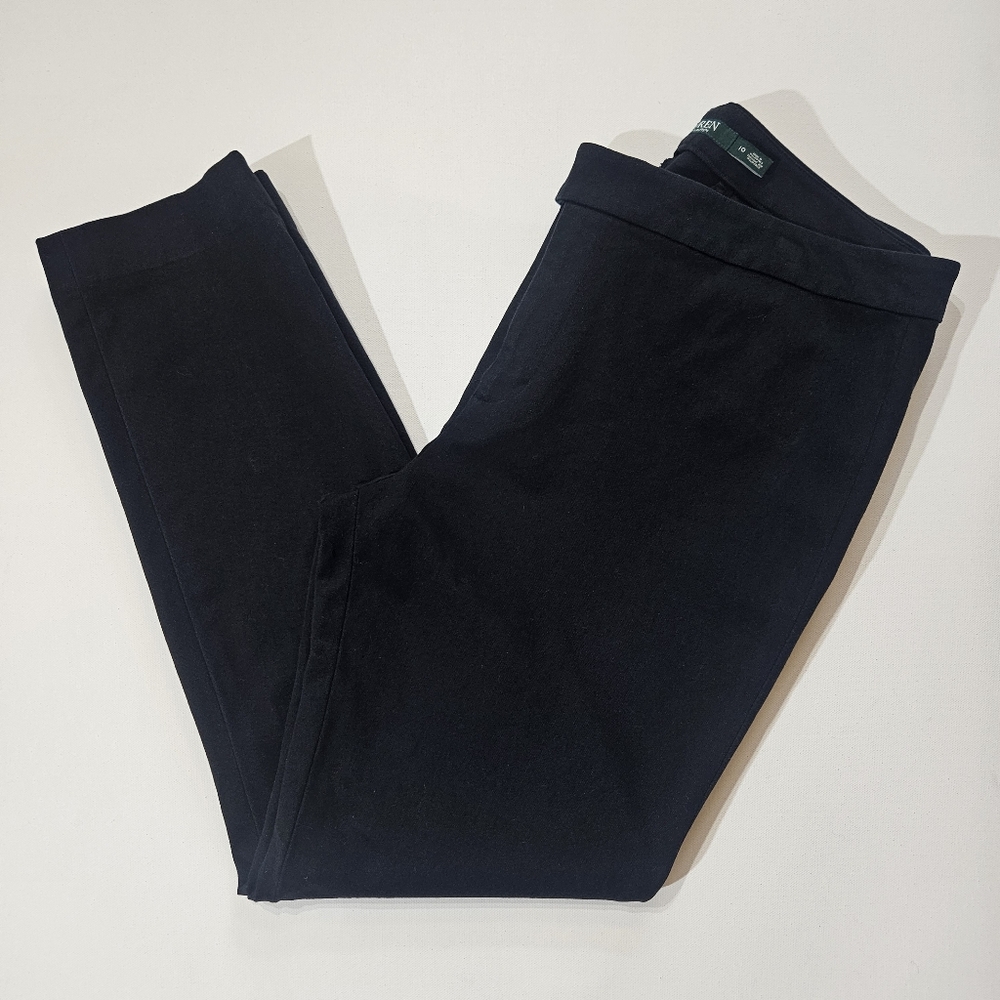 Lauren Ralph Lauren Womens High Rise Pants 10‎ Black